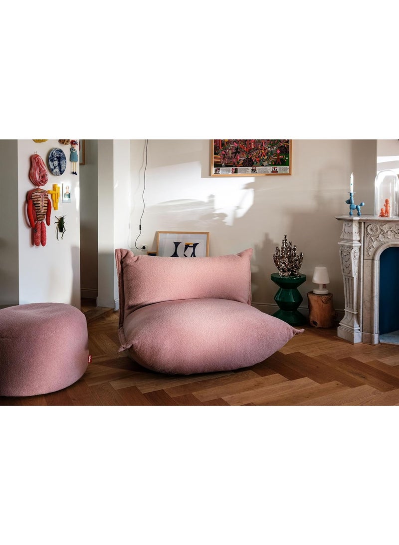 Fatboy Bonbaron Sherpa Lounge Chair – Ultra-Soft & Adjustable Cozy Seat | Indoor Relaxation with Backrest Adjustment | Plush & Stylish (Pink, 120x120x75 cm) - Image 2